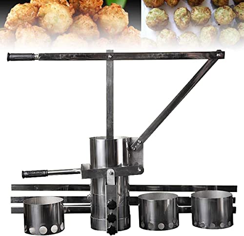 YCNLYSSR Fleischbällchenmaschine, kommerzieller manueller Fleischbällchenhersteller aus Edelstahl mit 3 Formen, Gemüsegarnelen-Fischbällchenformer von YCNLYSSR