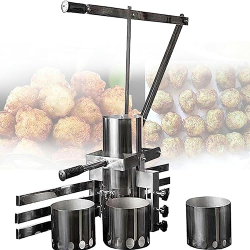 YCNLYSSR Kommerzielle manuelle Fleischbällchenmaschine + 3 Formen (1,5/2,0/2,5 cm), Gemüse-/Fleischbällchenformmaschine aus Edelstahl, Garnelenbällchen-Fischbällchen-Maker von YCNLYSSR
