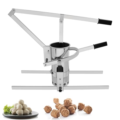 YCNLYSSR Manuelles Frikadellenformwerkzeug, Höhenverstellbar zur Vermeidung von Spritzern, DREI Formen, Ergonomischer, Rutschfester Griff, Geeignet für Großküchen von YCNLYSSR