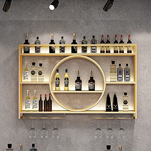 YCNLYSSR Modernes Weinregal aus Metall zur Wandmontage, schwebende Barregale, Weinhalter aus Glas und Eisen für Zuhause, Restaurants und Bars, Gold-Finish, platzsparendes Design YCNLYSSR Modernes Weinregal aus Metall zur Wandmontage, schwebende Barregale, Weinhalter aus Glas und Eisen für Zuhause, Restaurants und Bars, Gold-Finish, platzsparendes Design von YCNLYSSR