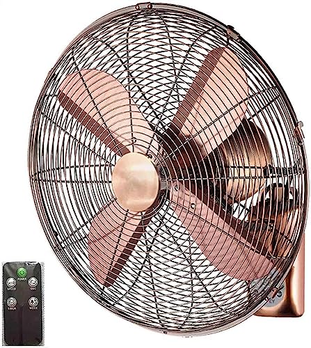 YCNLYSSR Oszillierender Ventilator zur Wandmontage, Retro-Industrie-Wandventilator aus Metall mit Fernbedienung, 3 Geschwindigkeitsstufen, 3 Modi, leiser Betrieb (Farbe: 001, Größe: 14 Zoll) von YCNLYSSR
