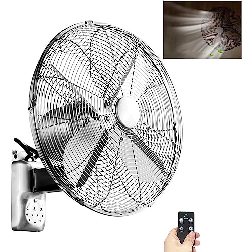 YCNLYSSR Oszillierender Wandventilator, 16/18 Zoll Retro-Metall-Ladenventilator mit Fernbedienung, 90-Grad-Oszillation für Zuhause, Küche und Terrasse von YCNLYSSR