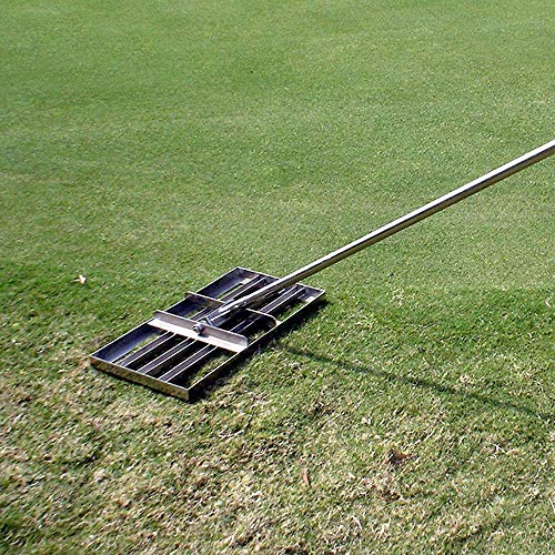 YCNLYSSR Rasen eben – Rasennivellierungsrechen mit Edelstahlstange – Hochleistungs-Rasennivellierungswerkzeug für Yard Golf von YCNLYSSR