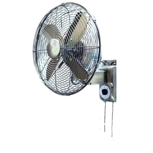 YCNLYSSR Retro-Wandventilator aus Metall mit Fernbedienung, mechanischer 3-Gang-Wandventilator mit Oszillation für industrielle, gewerbliche und Private Zwecke (Bronze, manuell, 12 Zoll) von YCNLYSSR