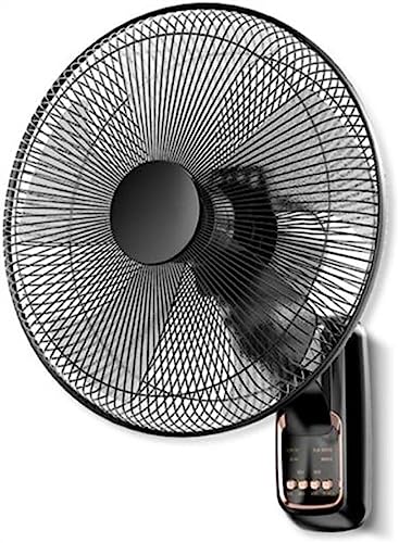 YCNLYSSR Schwarzer Wandventilator, leiser Ventilator mit 3 Geschwindigkeiten, oszillierend und mit Einstellbarer Neigung, Wandventilator für das Home Office, 1,5 m Verlängerungskabel (16 Zoll) von YCNLYSSR