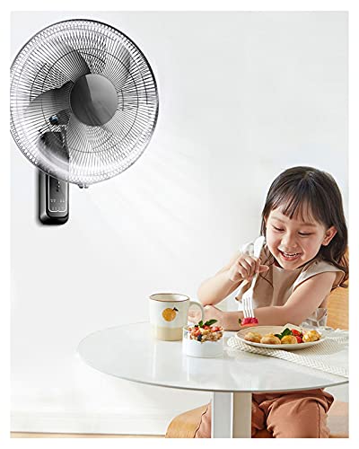 YCNLYSSR Wandventilatoren mit 3 Geschwindigkeiten, Wandventilator mit oszillierendem und neigbarem Kopf, 60 W, schwarzer elektrischer Kühlventilator, Luftzirkulator für Zuhause, Fernbedienung von YCNLYSSR