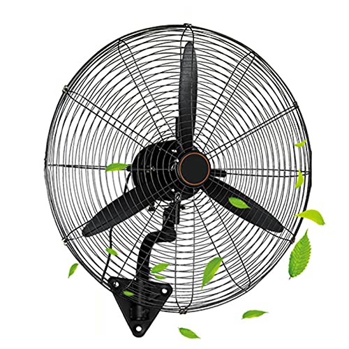 YCNLYSSR Wandventilatoren mit 3 Geschwindigkeiten, oszillierender und neigbarer Kopf, schwarzer Wandventilator mit 3 Flügeln, energieeffizient, 180 W/230 W/260 W von YCNLYSSR