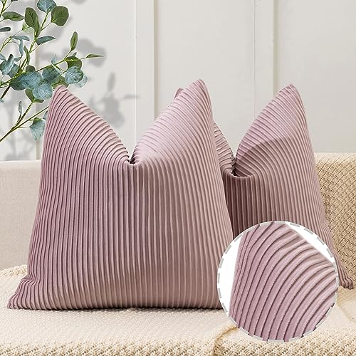 YCOLL 2er Set Altrosa Kissenbezug 50x50 Samt Streifenmuster Kissenhülle weiche Kissenbezüge Moderne Zierkissenbezug Sofakissen für die Inneneinrichtung luxuriöse dekorative Dekokissen für Sofa, Bett YCOLL 2er Set Altrosa Kissenbezug 50x50 Samt Streifenmuster Kissenhülle weiche Kissenbezüge Moderne Zierkissenbezug Sofakissen für die Inneneinrichtung luxuriöse dekorative Dekokissen für Sofa, Bett von YCOLL