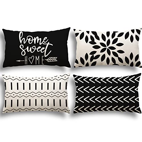 YCOLL Kissenbezüge 4er Set Kissenbezüge leinen Kissenbezug Dekokissen Kissenbezüge für Sofa Gartenbett Couch Kissen 30x50cm (4er Set) von YCOLL