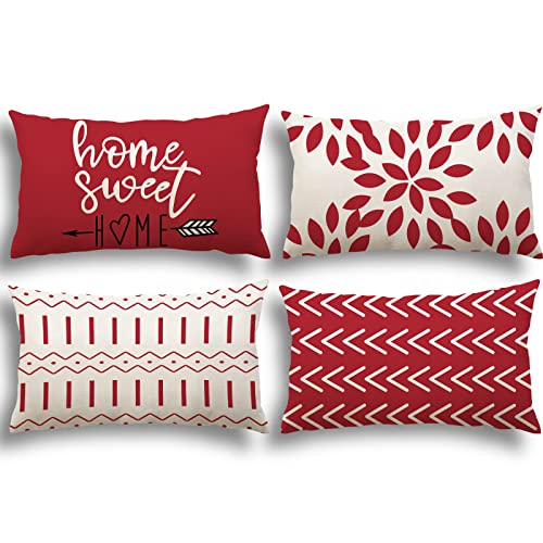 YCOLL Kissenbezüge 4er Set Kissenbezüge leinen Kissenbezug Dekokissen Kissenbezüge für Sofa Gartenbett Couch Kissen 30x50cm (4er Set) von YCOLL