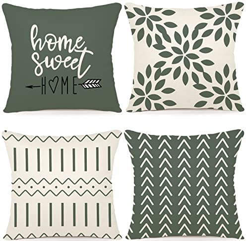 YCOLL Kissenbezüge 4er Set Kissenbezüge leinen Kissenbezug Dekokissen Kissenbezüge für Sofa Gartenbett Couch Kissen 40x40cm （4er Set） von YCOLL