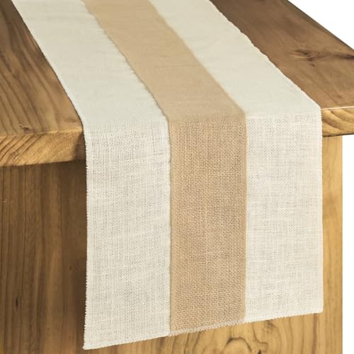 YCOLL Natur Sackleinen Jute Tischläufer Tischdekoration mit Spitze, Rustikaler Landhausstil Läufer für Hochzeitsdeko, Esstisch, Veranstaltung, Küche, Urlaubsdeko 40x140 cm YCOLL Natur Sackleinen Jute Tischläufer Tischdekoration mit Spitze, Rustikaler Landhausstil Läufer für Hochzeitsdeko, Esstisch, Veranstaltung, Küche, Urlaubsdeko 40x140 cm von YCOLL