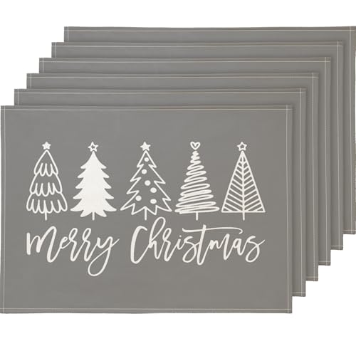 YCOLL Platzset Weihnachten 4er Set Weihnachtsdeko Tisch Tischsets Platzsets Abwaschbar Platzdeckchen Grau Weihnachtsuntersetzer für Drinnen und Draußen Esszimmer Party Dekoration 30x45cm YCOLL Platzset Weihnachten 4er Set Weihnachtsdeko Tisch Tischsets Platzsets Abwaschbar Platzdeckchen Grau Weihnachtsuntersetzer für Drinnen und Draußen Esszimmer Party Dekoration 30x45cm von YCOLL