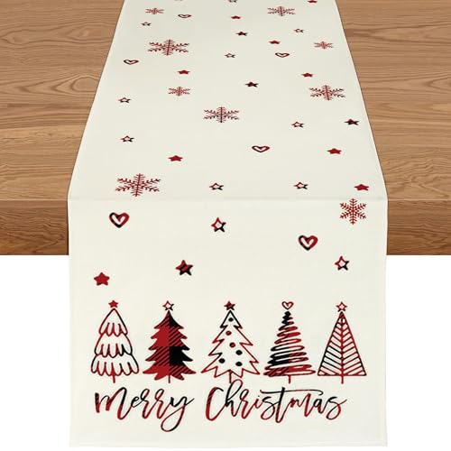 YCOLL Weihnachtsdeko Tisch Tischläufer Weihnachten Rot Winter Wasserabweisend Tischläufer Modern Weihnachtstischläufer für Drinnen und Draußen Party Küche Esstisch Dekoration YCOLL Weihnachtsdeko Tisch Tischläufer Weihnachten Rot Winter Wasserabweisend Tischläufer Modern Weihnachtstischläufer für Drinnen und Draußen Party Küche Esstisch Dekoration von YCOLL