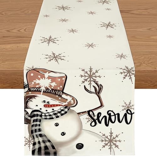 YCOLL Weihnachtsdeko Tisch Tischläufer Weihnachten Schneemann Winter Wasserabweisend Tischläufer Modern Weihnachtstischläufer für Drinnen und Draußen Party Küche Esstisch Dekoration YCOLL Weihnachtsdeko Tisch Tischläufer Weihnachten Schneemann Winter Wasserabweisend Tischläufer Modern Weihnachtstischläufer für Drinnen und Draußen Party Küche Esstisch Dekoration von YCOLL