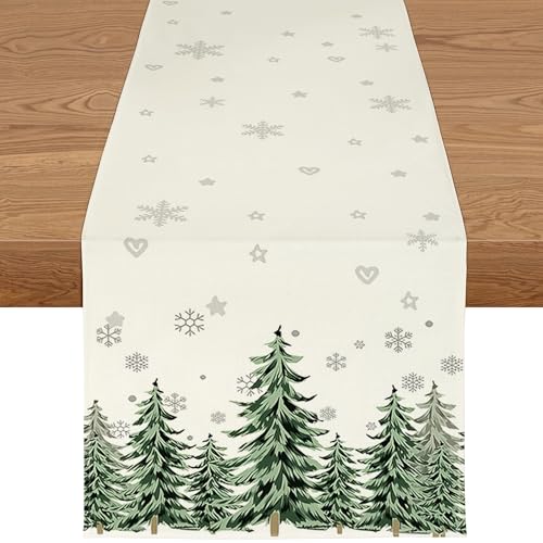 YCOLL Weihnachtsdeko Tisch Tischläufer Weihnachten Tischläufer Grün Winter Wasserabweisend Tischläufer Modern Weihnachtstischläufer für Drinnen und Draußen Party Küche Esstisch Dekoration YCOLL Weihnachtsdeko Tisch Tischläufer Weihnachten Tischläufer Grün Winter Wasserabweisend Tischläufer Modern Weihnachtstischläufer für Drinnen und Draußen Party Küche Esstisch Dekoration von YCOLL