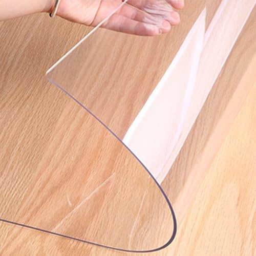 YCOLX PVC Tischabdeckung,Klare Plastik-Tischdecke,Wasserdichtes Abwischbares Tischtuch,Langlebige Anti-Rutsch PVC Abdeckung(1.5mm,70 * 120cm) von YCOLX