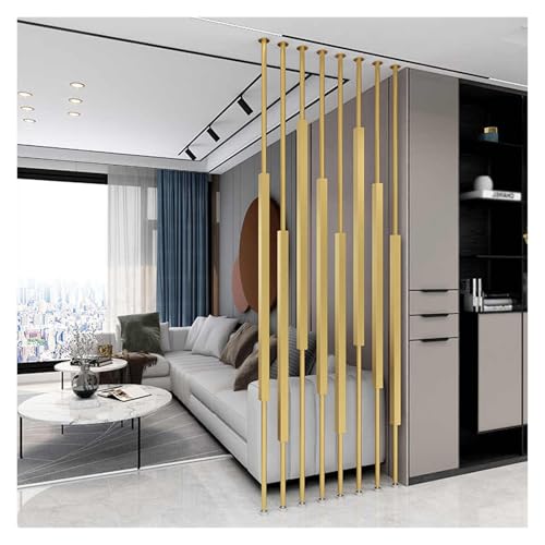 8-teiliger Eingangsbereich-Trennwandschirm Mit Unabhängiger Trennstange, DIY-Wandpaneel, Geeignet for Badezimmer, Wohnzimmer Und Eingangsbereiche, Kein Bohren Erforderlich(Gold,110cm/43.3in/3.6ft) von YCOVSFP
