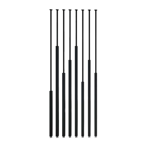 8-teiliger Raumteiler for das Wohnzimmer, vom Boden bis zur Decke, mit höhenverstellbarem Säulen-Dekorgitter, geeignet for Badezimmer, Zimmer und Eingangsbereiche(Black,205cm/80.70in/6.72ft) von YCOVSFP