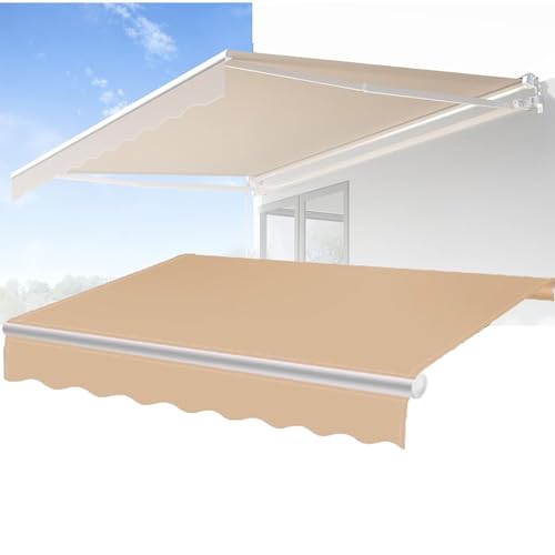 Ersatz-Markisenstoff, Einziehbare Markise, Terrassentür, Fenstermarkise, Segeltuch, Polyester-Markise for Terrasse, Deck, Balkon (Size : L6.6xW5ft) von YCOVSFP