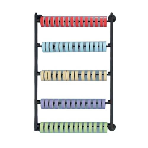 YCOVSFP 5-lagiges, Wandmontiertes Band-Aufbewahrungsregal, Stoffrollen-Vinyl-Aufbewahrungsregal for Bastelräume, Konditoreien, Blumenladenvorhänge(Black,75x80x8cm) von YCOVSFP