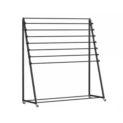 YCOVSFP 8-lagiges Metallband-Aufbewahrungsregal, Stoffrollen-Vinyl-Aufbewahrungsregal for Bastelräume, Konditoreien, Fensterfolien, Tapeten, Vorhänge(Black,120x40x80cm) von YCOVSFP