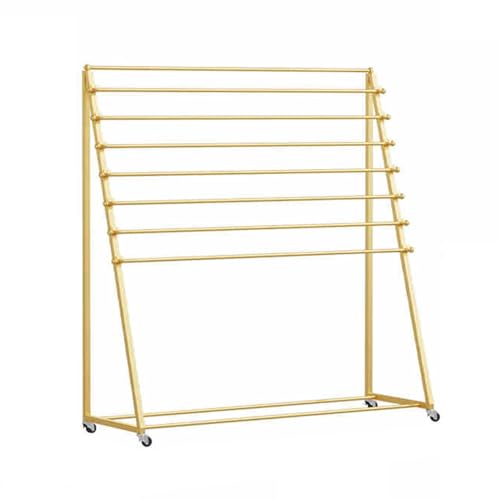 YCOVSFP 8-lagiges Metallband-Aufbewahrungsregal, Stoffrollen-Vinyl-Aufbewahrungsregal for Bastelräume, Konditoreien, Fensterfolien, Tapeten, Vorhänge(Gold,120x40x80cm) von YCOVSFP