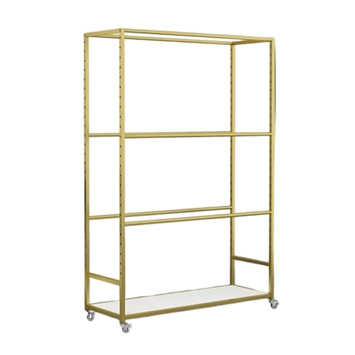 YCOVSFP Doppelseitiges 6-lagiges Großes Kommerzielles Stoffrollen-Lagerregal, Papierrollen-Lagerregal, Vinyl-Lagerwagen for Fensterfolien, Tapeten, Vorhänge(Gold,180x40x150cm) von YCOVSFP