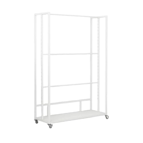 YCOVSFP Großer Kommerzieller Stoffrollen-Organizer, Robuster, Herausnehmbarer Organizer Aus Stahl for Vinylrollen/Lederrollen/Fensterfolie/Tapeten-Display Mit Verstellbarer Stange(White,180x40x100cm) von YCOVSFP