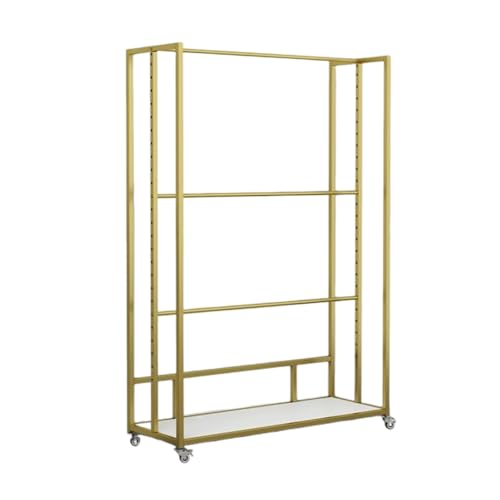 YCOVSFP Großer Kommerzieller Stoffrollen-Organizer, Robuster, Herausnehmbarer Organizer Aus Stahl for Vinylrollen/Lederrollen/Fensterfolie/Tapeten-Display Mit Verstellbarer Stange(Gold,180x40x100cm) von YCOVSFP