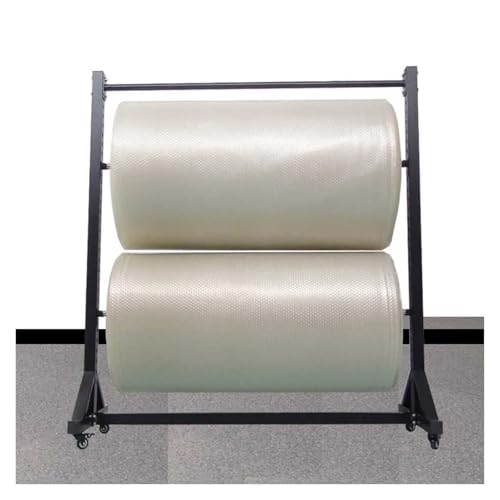 YCOVSFP Großes Kommerzielles Stoffrollen-Lagerregal, Mobiles Vinylrollen-Regal for 4/5/6/7/8/9 Rollen Mit Verstellbarer Stange Und Bremsbaren Rädern(160x50x90cm-4Rod) von YCOVSFP