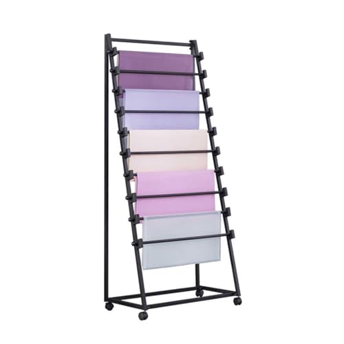YCOVSFP Großes Kommerzielles Stoffrollendisplay, Doppelseitiges Bandregal, Vinyl-Aufbewahrungswagen Zur Präsentation Von Vinylrollen/Lederrollen/Fensterfolien/Tapeten(120x40x70cm) von YCOVSFP