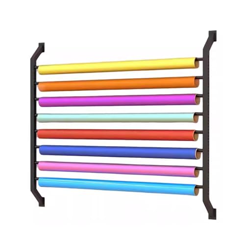 YCOVSFP Papierrollen-Organizer, Vinyl-Regal Zur Wandmontage, for 8 Rollen Vinyl, Transferpapierband, Tapeten, Fensterfolie, Wandmontierte Garagenaufbewahrung(H-130CM) von YCOVSFP