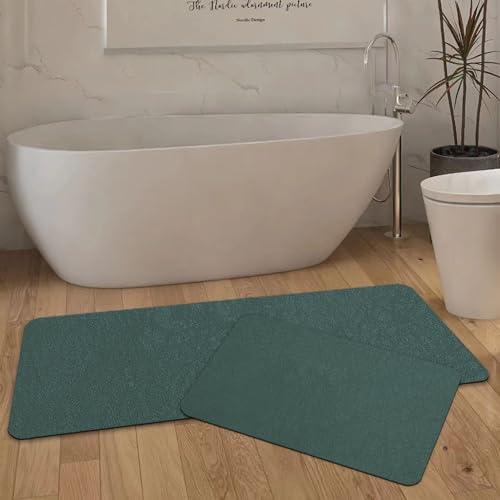 YCT Kieselgur-Badematte, rutschfestes Badezimmermatten-Set, super saugfähig und schnell trocknend, Badezimmerteppiche für Badewanne, Dusche, Küche, Waschbecken, 42,9 x 69,1 cm + 42,9 x 119,9 cm, von YCT