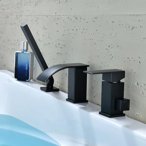 3 Lochbadmixer HAP Schwarzer Wasserfall Bad Duschmischer Taps + Duschkit Badewanne Wasserhahn Wasserhahn LWX 3 Lochbadmixer HAP Schwarzer Wasserfall Bad Duschmischer Taps + Duschkit Badewanne Wasserhahn Wasserhahn LWX von YCVAWEOD