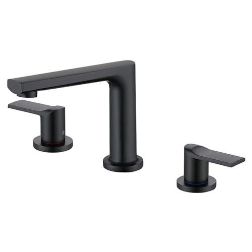 3 Tap -Loch -Beckenmischer Set gebürstet Gold Doppelgriff Drei Tipploch Basin Haken Messing Heiß oder kalt 3 Loch Waschbecken TAP BIRCHE GOLD LWX von YCVAWEOD