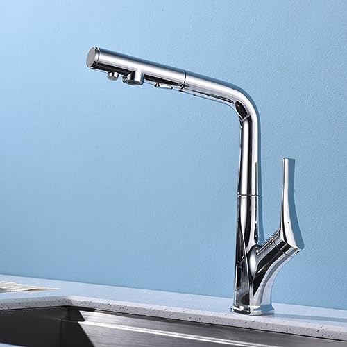 3-Wege-Küche Hahn mit Auszugspray, Wasserfilter Tap Messing Küchenhahn Tippen Sie auf Multifunktions-Wasserfilter Tippen Sie heraus. LWX von YCVAWEOD