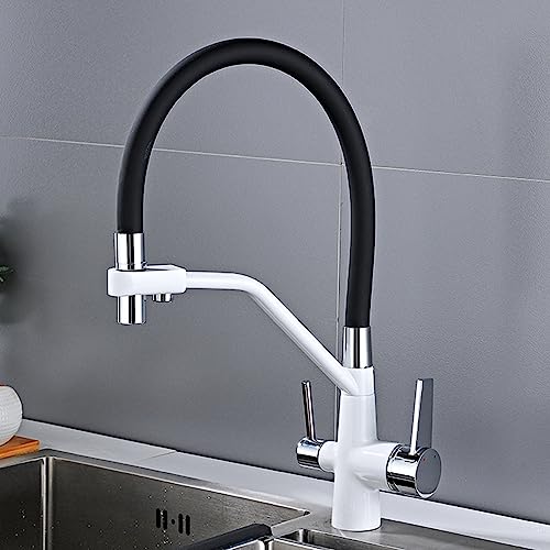 3 -Wege -Küchenarmatur - heißer und kalter Wassermischer gereinigtes Wasserhahn für Küchenspüle Modernes Design Easy Installation Edelstahl Finish LWX von YCVAWEOD