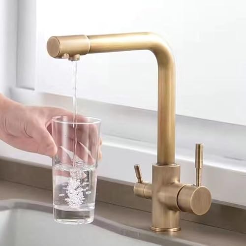 YCVAWEOD 3 -Wege -Küchenarmatur mit Wasserfilter Dual Outlet Mixer Tap 1 Loch Drehwirtschaft Design Chrom Finish Dual Hebel für einfache Kontrolle perfekt für Heimküchen LWX YCVAWEOD 3 -Wege -Küchenarmatur mit Wasserfilter Dual Outlet Mixer Tap 1 Loch Drehwirtschaft Design Chrom Finish Dual Hebel für einfache Kontrolle perfekt für Heimküchen LWX von YCVAWEOD