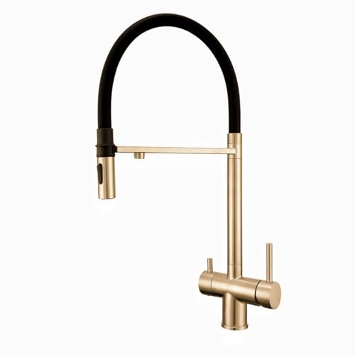 3 -Wege -Küchenhahn aus Edelstahl gebogene Grau ausziehen 3 -Wege Wasserfilter Tap Kitchen Trinken Wasserhähne Spüle Mixer herausziehen LWX von YCVAWEOD