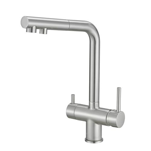 3 -Wege -Küchenhahn mit Auszug Schlauch rotierender Wasserhahn 3 Wege Wasserfilter Tap Kitchen Trinkhähnen Spüle Mixer gebürstet Gold LWX 3 -Wege -Küchenhahn mit Auszug Schlauch rotierender Wasserhahn 3 Wege Wasserfilter Tap Kitchen Trinkhähnen Spüle Mixer gebürstet Gold LWX von YCVAWEOD