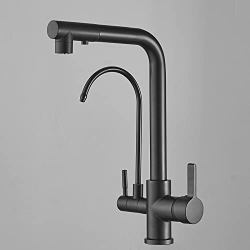 3 -Wege -Küchenhahn mit Auszug Spray Drehausstrich 2 Modi Sprühtrinkwasserreiniger Wasserhahn für das unteren Spülenfiltersystem Schwarz LWX 3 -Wege -Küchenhahn mit Auszug Spray Drehausstrich 2 Modi Sprühtrinkwasserreiniger Wasserhahn für das unteren Spülenfiltersystem Schwarz LWX von YCVAWEOD