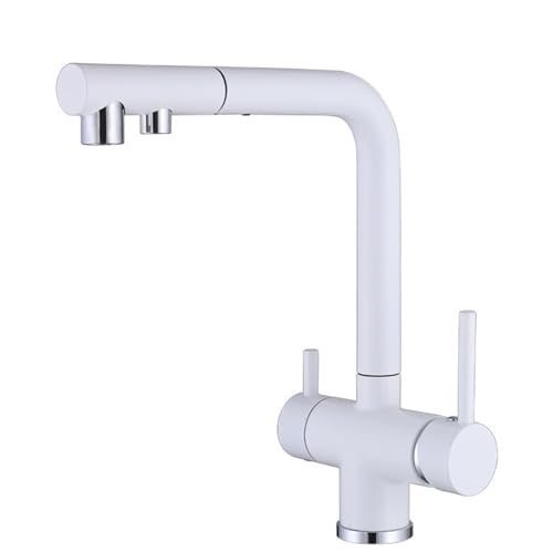 3 -Wege -Küchenhahn mit Auszugspray - schwarzer Matt, 2 Griff Keramik -Scheibenhahn - 360 Schwenksprühgerät - kompatibel mit Wasserfiltern - Einzellochinstallation LWX 3 -Wege -Küchenhahn mit Auszugspray - schwarzer Matt, 2 Griff Keramik -Scheibenhahn - 360 Schwenksprühgerät - kompatibel mit Wasserfiltern - Einzellochinstallation LWX von YCVAWEOD