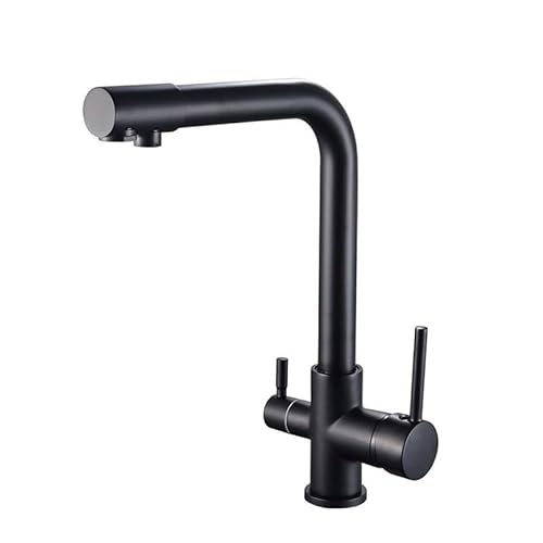 3 -Wege -Küchenhahn mit Wasserfilter, Kchen -Mixer taps 1 Loch Drehes Messing 3 in 1 Mixer -Wasserhahn für Wasserfilter, Antique LWX von YCVAWEOD