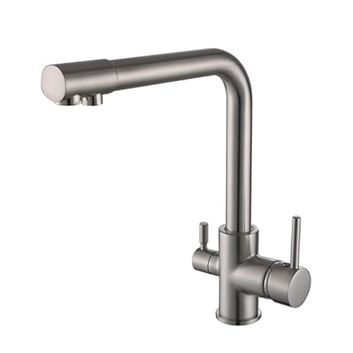 3 -Wege -Küchenhahn mit Wasserfilter, Kchen -Mixer taps 1 Loch Drehes Messing 3 in 1 Mixer -Wasserhahn für Wasserfilter, Antique LWX von YCVAWEOD