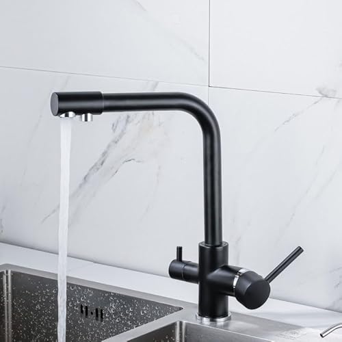 3 -Wege -Küchenhahn mit Wasserfilter und zwei Hebelschwebküchenmixer mit 2 Wasserauslässen Chrom Finish LWX 3 -Wege -Küchenhahn mit Wasserfilter und zwei Hebelschwebküchenmixer mit 2 Wasserauslässen Chrom Finish LWX von YCVAWEOD