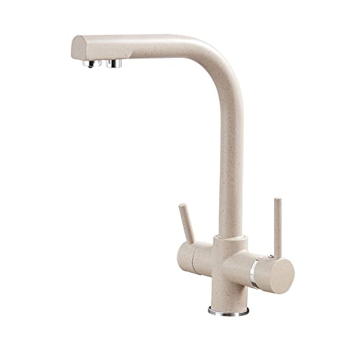 3 -Wege -Küchenhahnmischer mit Wasserfilter 360 ° Rotatable Waschbeckenanpassung und 2 Hebel Trinkwasser Küchenspüle Mixer LWX 3 -Wege -Küchenhahnmischer mit Wasserfilter 360 ° Rotatable Waschbeckenanpassung und 2 Hebel Trinkwasser Küchenspüle Mixer LWX von YCVAWEOD