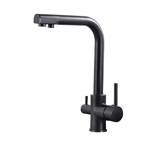 3 -Wege -Küchenhahnmischer mit Wasserfilter 360 ° Rotatable Waschbeckenanpassung und 2 Hebel Trinkwasser Küchenspüle Mixer LWX 3 -Wege -Küchenhahnmischer mit Wasserfilter 360 ° Rotatable Waschbeckenanpassung und 2 Hebel Trinkwasser Küchenspüle Mixer LWX von YCVAWEOD
