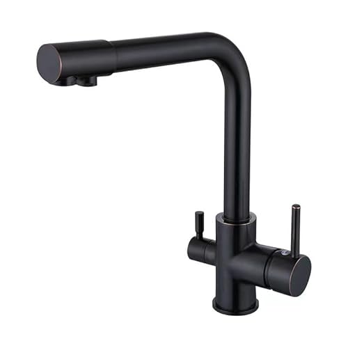 YCVAWEOD 3-Wege-Küchenmixer-Hahn, 360 ° Dreh-, Mixer-Tap-Küchenspüle 1 Loch, 3-in-1-Mischhahn für Wasserfilter, Gold LWX von YCVAWEOD