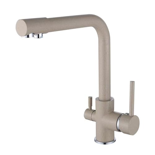 3-Wege-Küchenmixer-Hahn, 360 ° Dreh-, Mixer-Tap-Küchenspüle 1 Loch, 3-in-1-Mischhahn für Wasserfilter, Gold LWX von YCVAWEOD